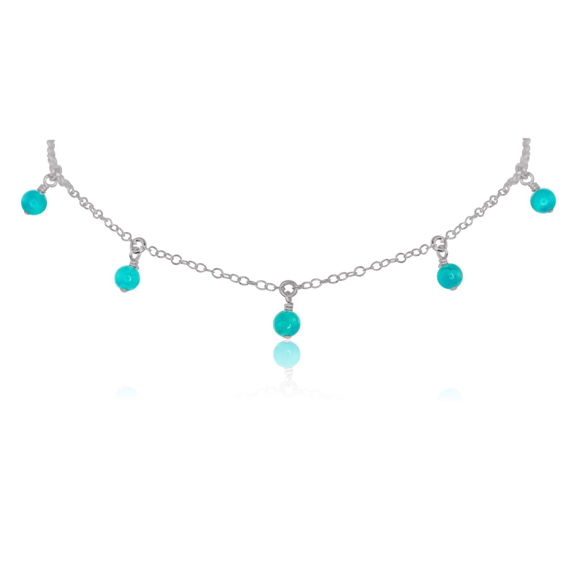 Elegant Turquoise Bead Drop Choker Necklace | Bohemian Jewelry for Women | Perfect for Festivals, Weddings & Boho Fashion