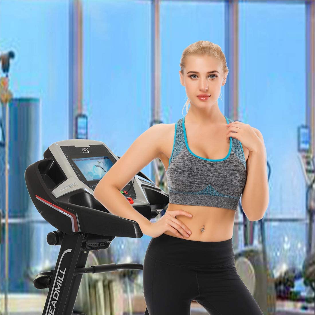 TOBWIZU Women's Medium Support Sports Bras with Pocket - Yoga, Gym & Workout Activewear for Running, Training & Fitness Activities