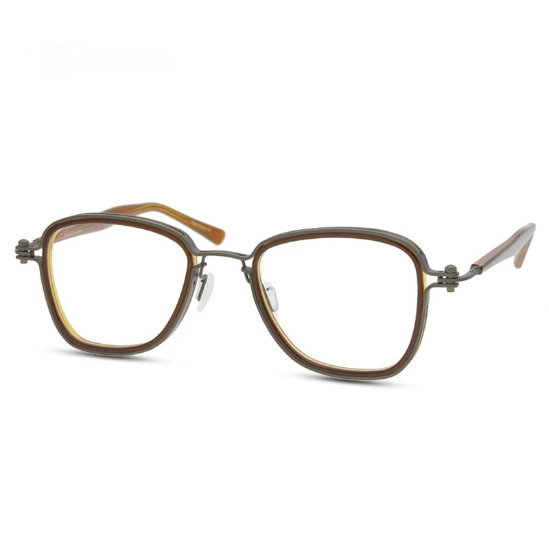 Stylish Black Unisex Square Titanium Acetate Eyeglasses - Lightweight Durable Full Rim Frames for Men & Women - Perfect for Work, Reading & Fashion Accessories