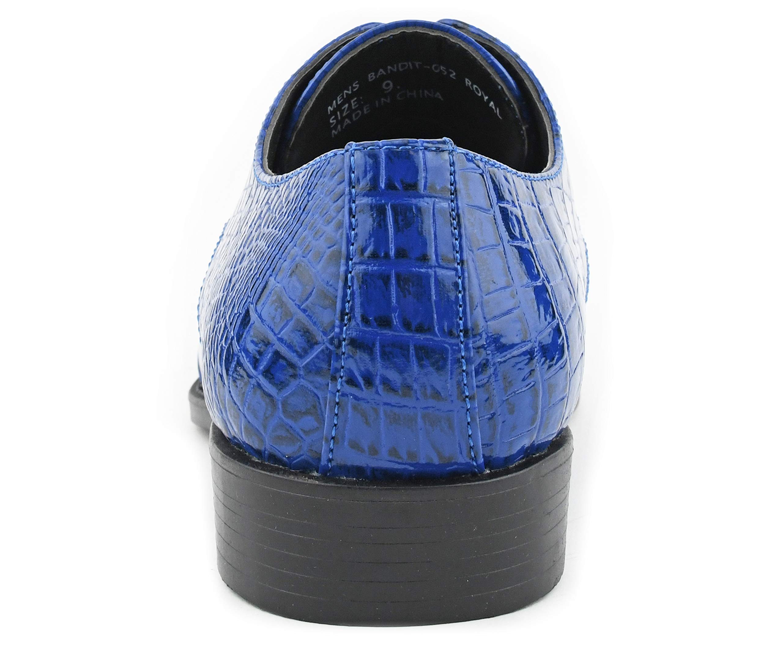 Bolano Bandit Men's Cap Toe Oxford Dress Shoes - Alligator Print Croc Folded Formal Shoes for Business, Wedding & Office Wear - Premium Leather Business Attire for Professional & Special Occasions