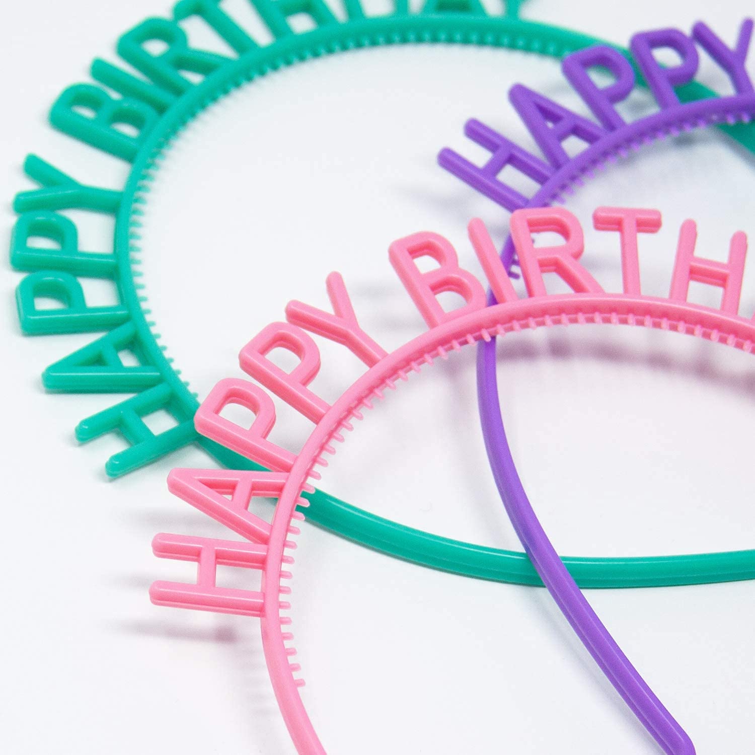 Happy Birthday Hair Hoop for Girls - Orange Plastic Party Headband with Teeth - Pack of 1 - Perfect for Birthday Parties, Costumes & Celebrations