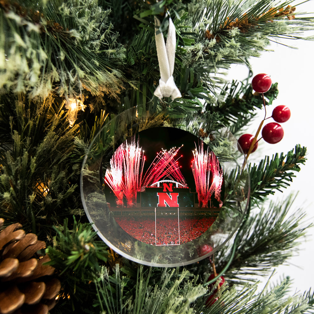 Nebraska Huskers Memorial Stadium Entrance Bag Tag - Officially Licensed Keychain Ornament for Football Games, Tailgating & Fan Gifts | Show Your Team Spirit