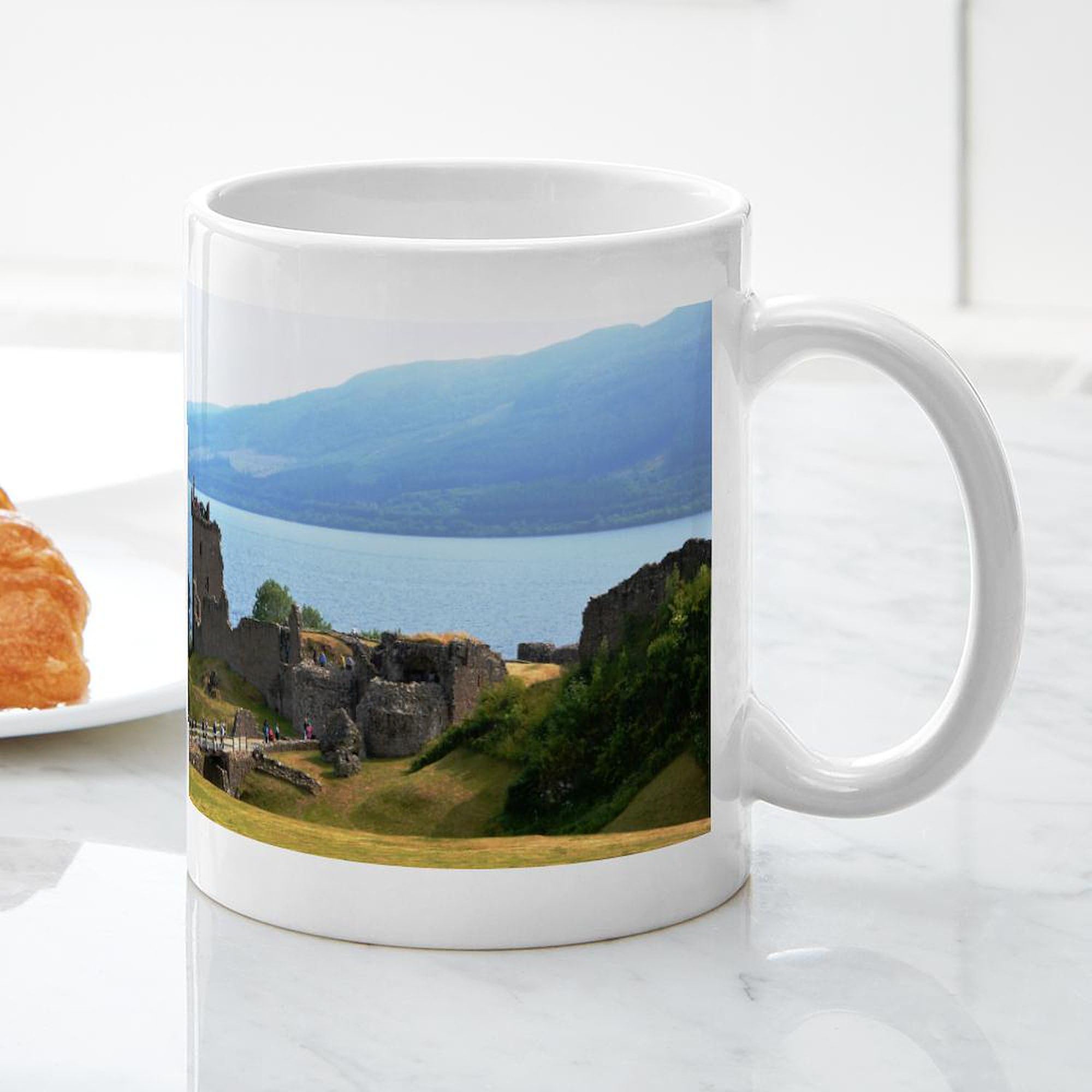 Urquhart Castle 11 oz Ceramic Coffee Mug (325 ml) - Scottish Highlands Themed Tea & Hot Drink Cup - Perfect for Home, Office, or Gift