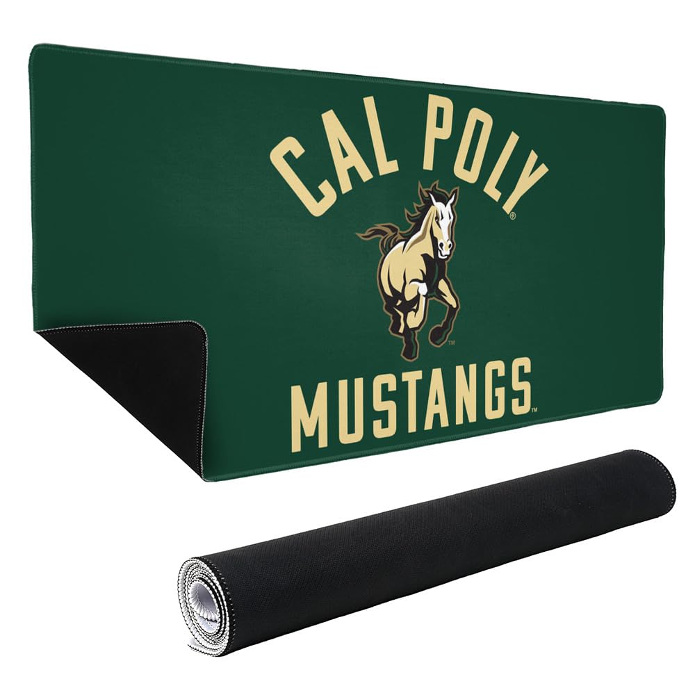 Cal Poly Mustangs Logo Large Gaming Mouse Pad - Non-Slip Desk Mat with Stitched Edges for PC & Laptop - 31.5 x 15.7 Inches - Perfect for Gamers, Home Office & Workstation Setup