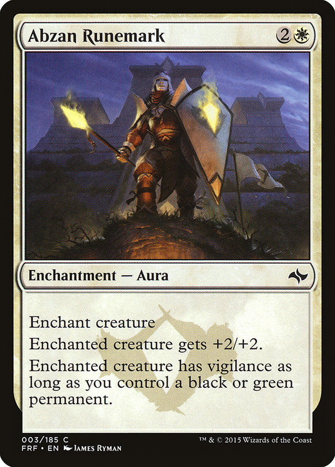 Abzan Runemark Fate Reforged MTG Card - Premium Magic the Gathering Collectible for Deck Building & Strategy Games