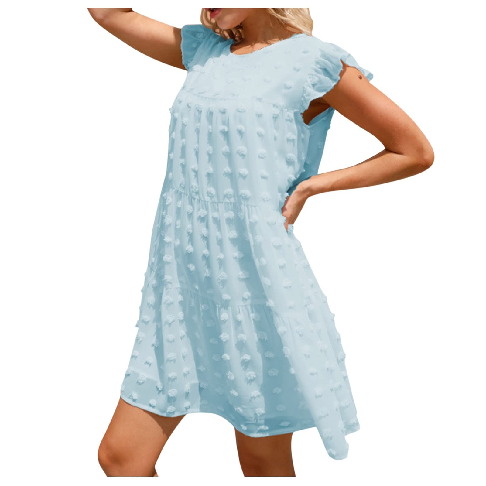 Women's Floral Sleeveless Mini Sundress - Loose Round Neck Casual Summer Dress for Beach, Vacation & Outdoor Activities
