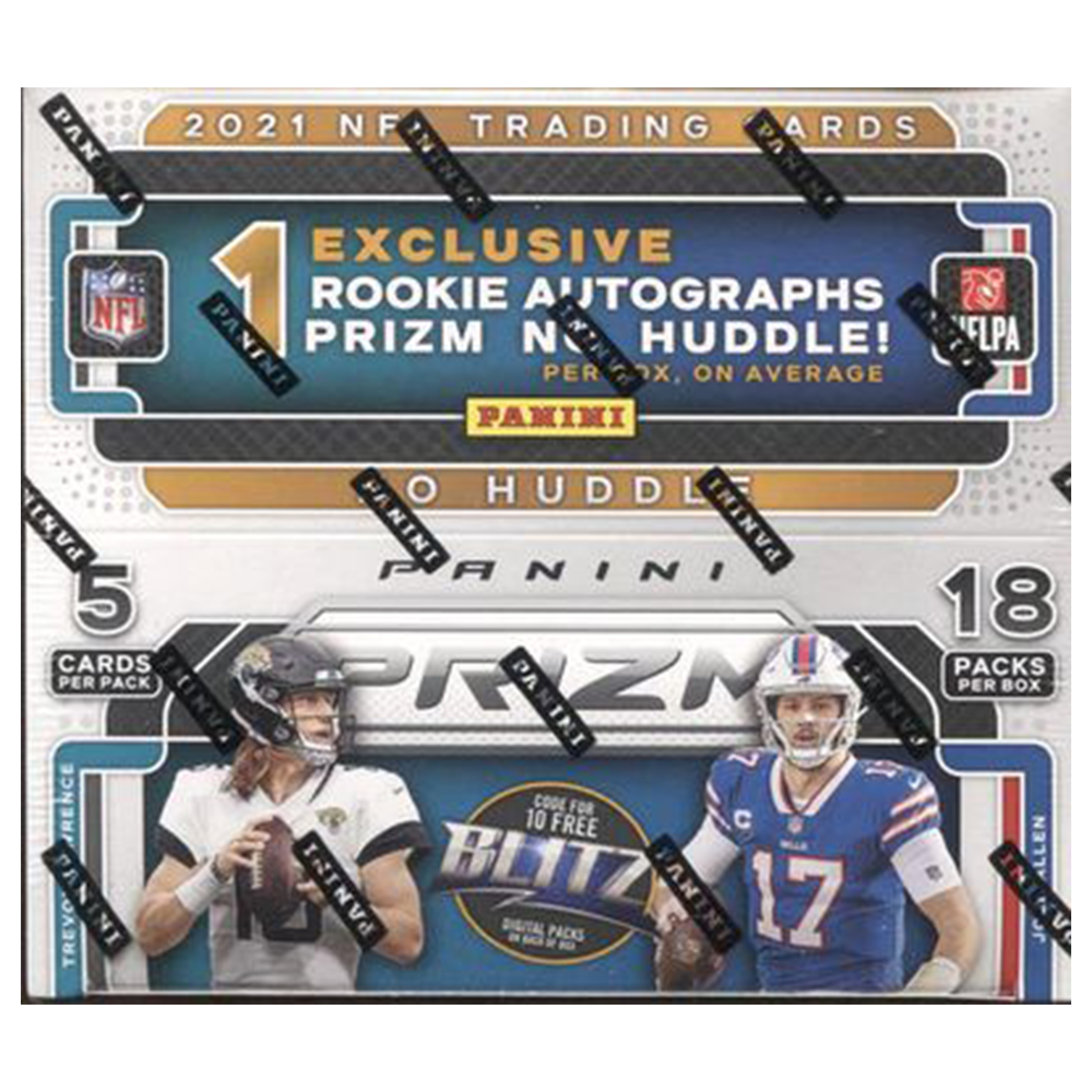 2021 Panini Prizm No Huddle Hobby Box - Premium Football Trading Cards Collection for Collectors & Investors - Perfect for Sports Memorabilia Displays & Card Trading Events