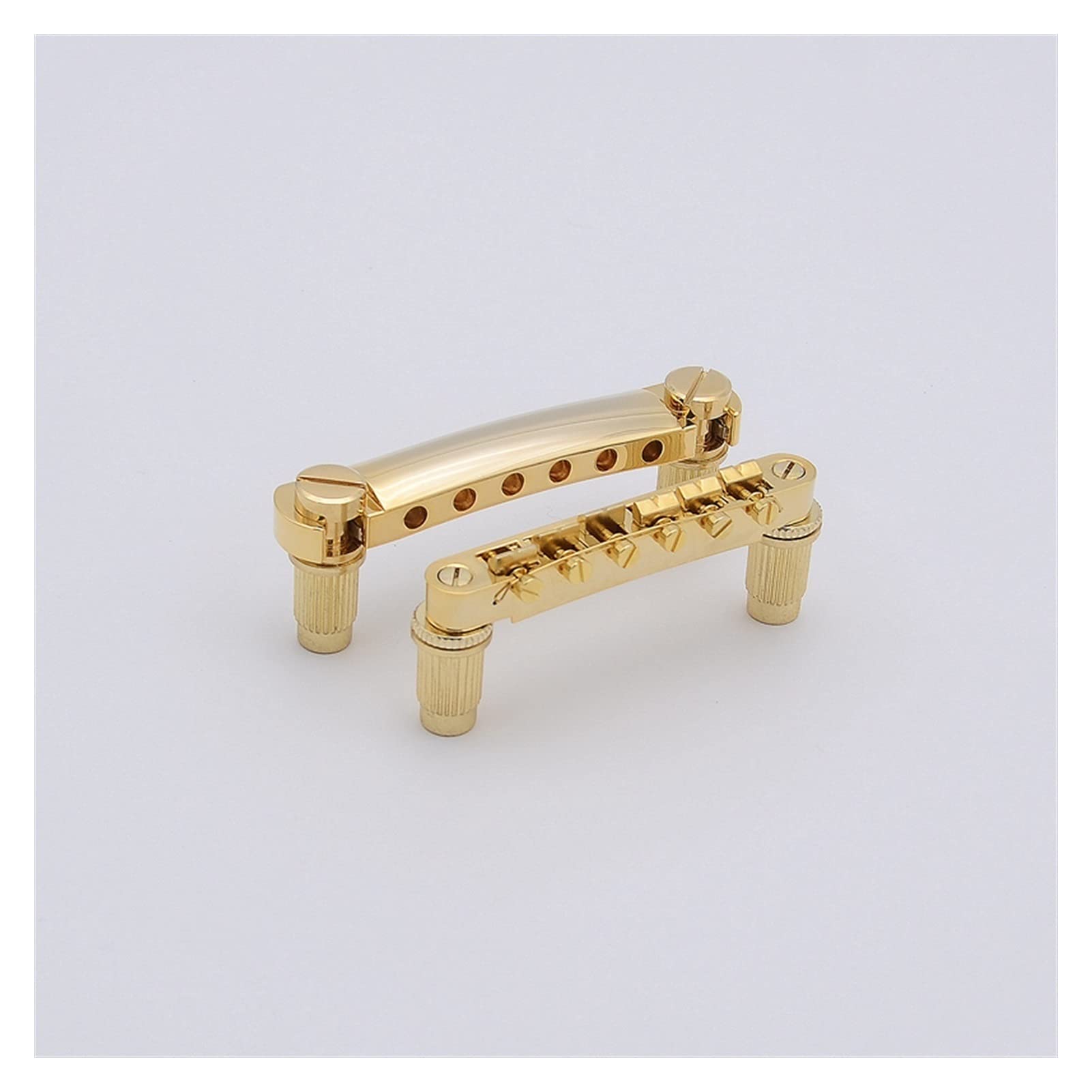 Electric Guitar Bridge Saddle Set - Gold Tailpiece & Bridge for Epiphone LP/SG Style Guitars - Perfect for Guitar Repair, Upgrades & Professional Setups