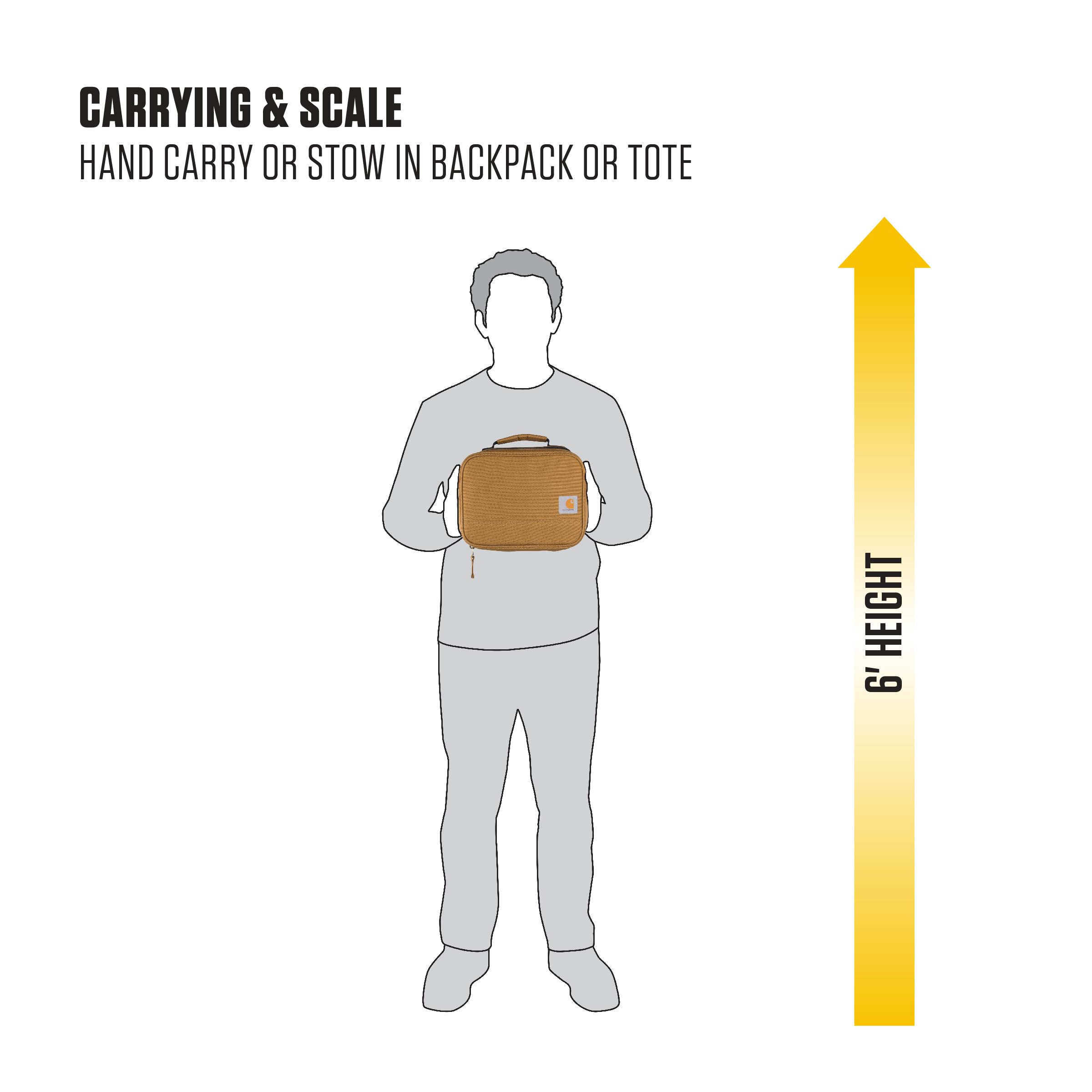 Carhartt Insulated 4-Can Lunch Cooler for Men & Women - Fully Insulated, Water Resistant & Durable Lunch Bag (Black) - Perfect for Work, Picnics, Camping & Outdoor Activities