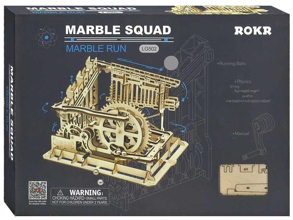 Robotime 3D Marble Run Marble Squad Wooden Construction Kit - STEM Educational Toy for Kids, Creative Building Blocks for Birthday Gifts & Classroom Activities