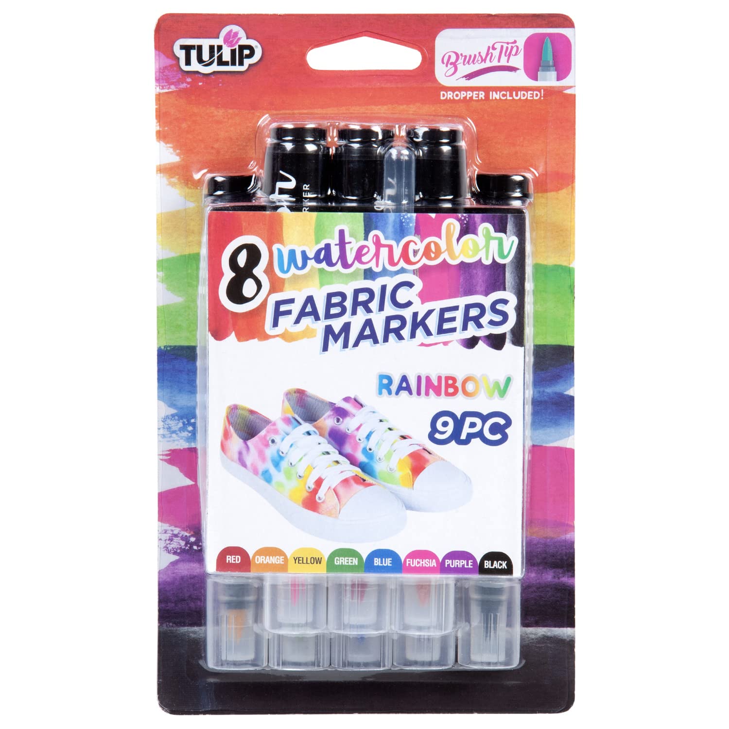 Vibrant Tulip Watercolor Fabric Markers Set - 24 Rainbow Colors for DIY Crafts, Fabric Painting & Textile Art - Perfect for T-Shirts, Tote Bags & Home Decor Projects