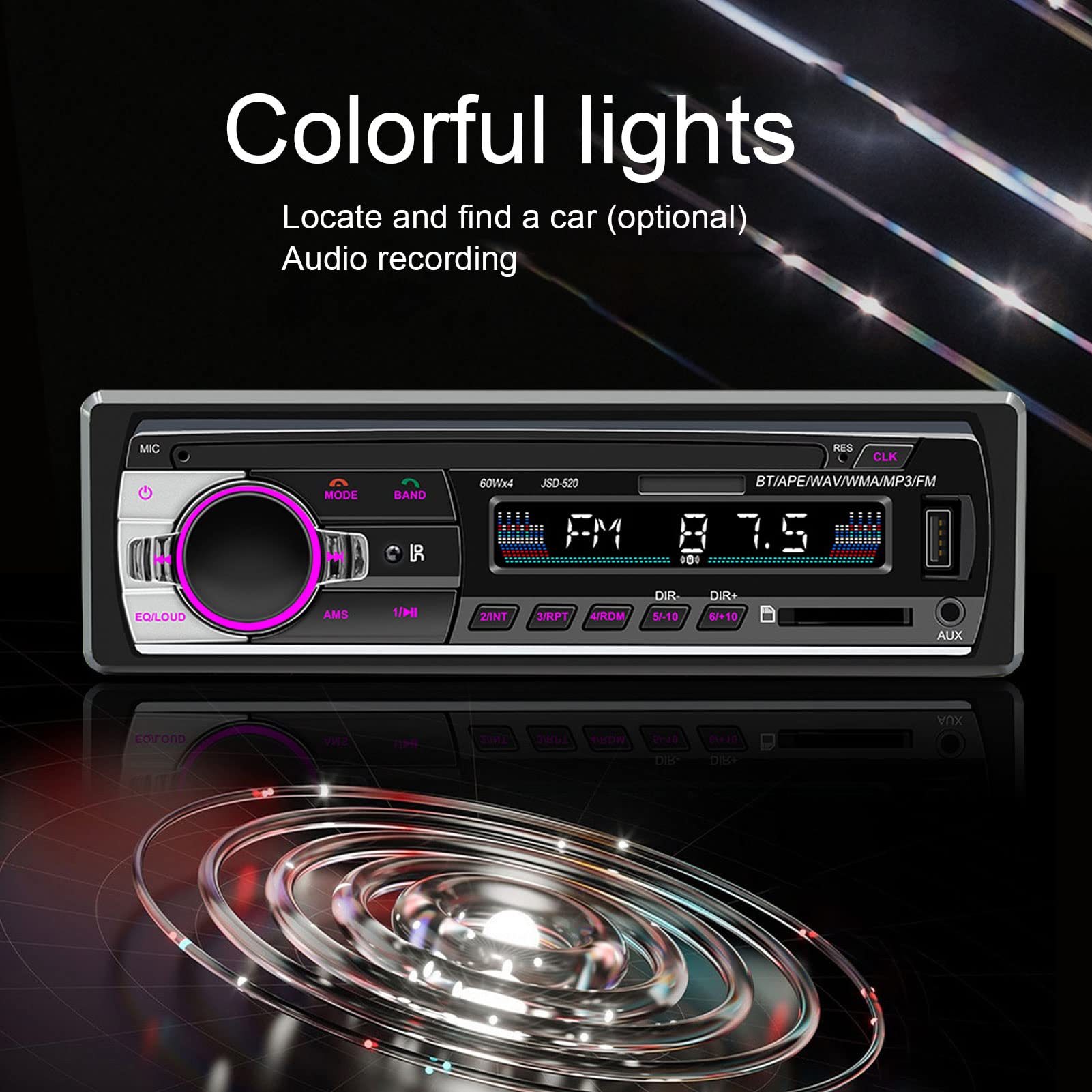 Vbestlife Car MP3 Player with LED Display - USB 2.0 FM Radio Receiver, Bluetooth Hands-Free Calling & Dual Connection for Music Streaming - Perfect for Commuting, Road Trips & In-Car Entertainment