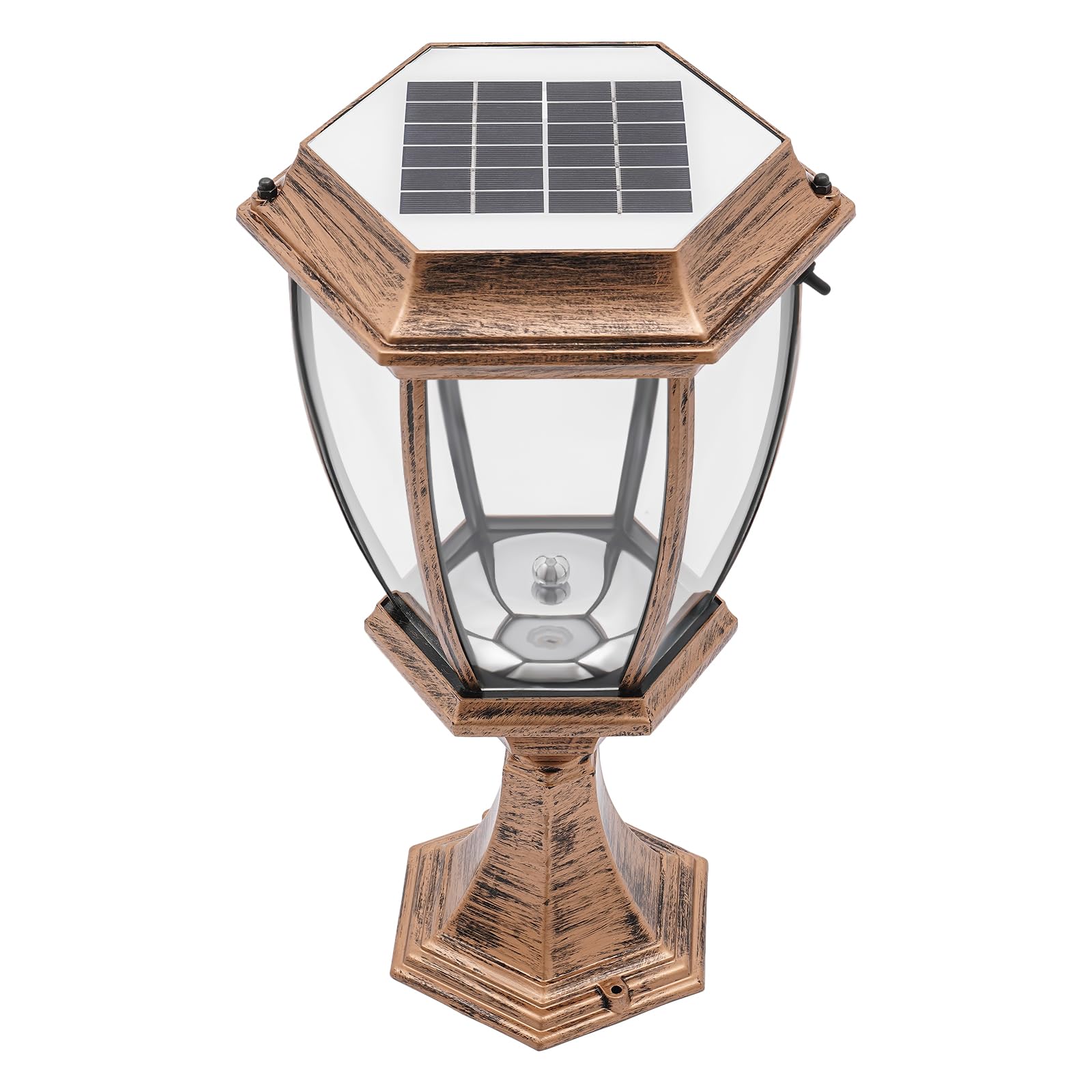 Solar Powered LED Garden Lights - Warm White Outdoor Pillar Lights for Yard, Post, and Pole Mount | Auto On/Off, Weatherproof, Bronze Finish | Perfect for Pathways, Patios, and Landscape Lighting