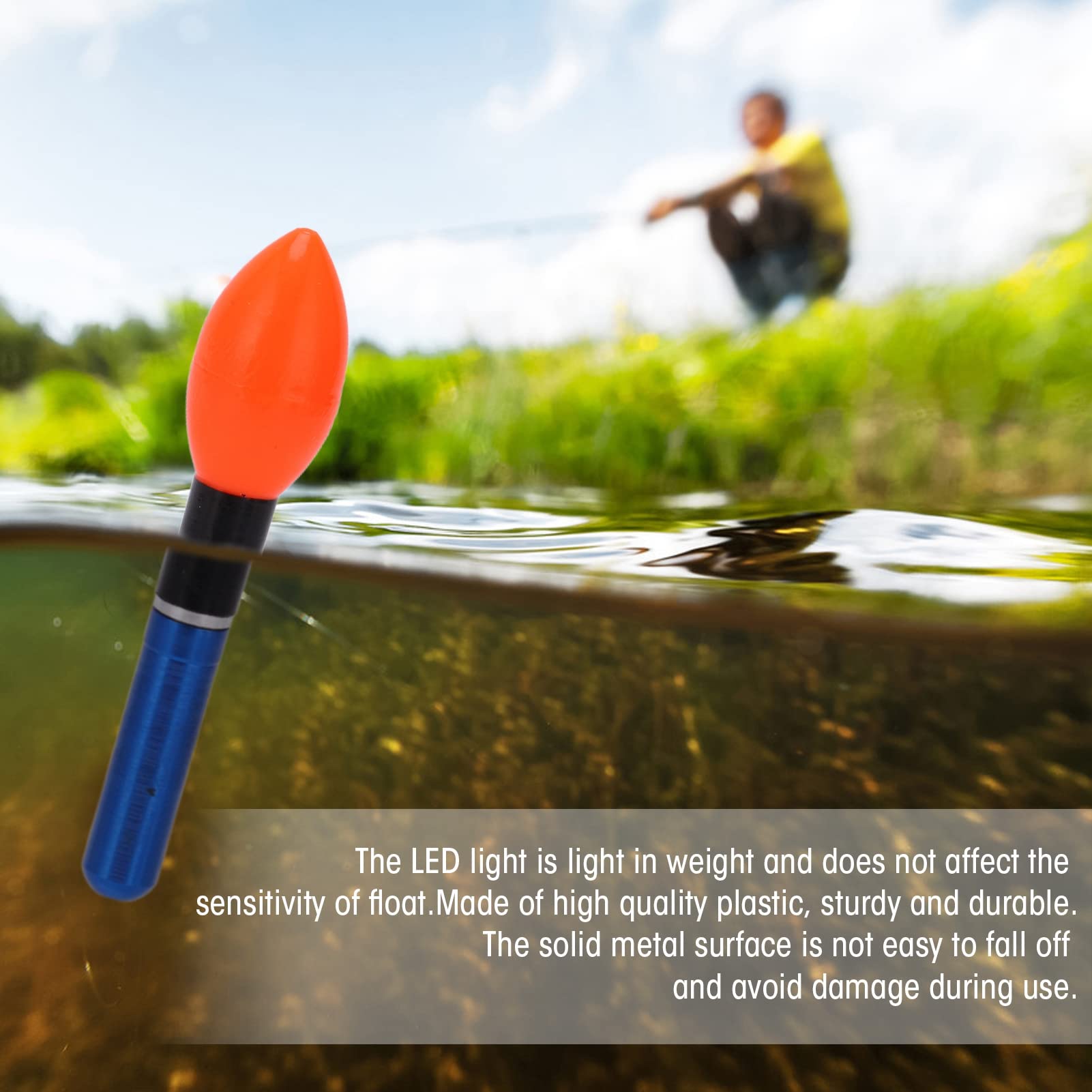 Alomejor LED Night Fishing Floats - 2pcs Glow in The Dark Fishing Bobbers for Night Fishing | Perfect for Freshwater, Saltwater & Ice Fishing