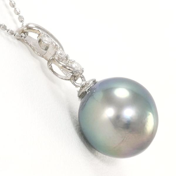 18K White Gold Pearl Diamond Necklace for Women - Elegant Bridal Jewelry, Wedding Gift & Anniversary Present - Perfect for Formal Events & Special Occasions