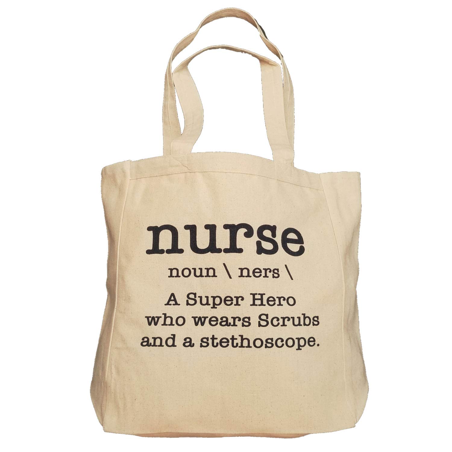 Ink Trendz Nurse Definition Super Hero Tote Bag - 6oz Canvas Tote for Medical Professionals, Perfect for Work, School & Shopping - Durable Scrubs & Stethoscope Design
