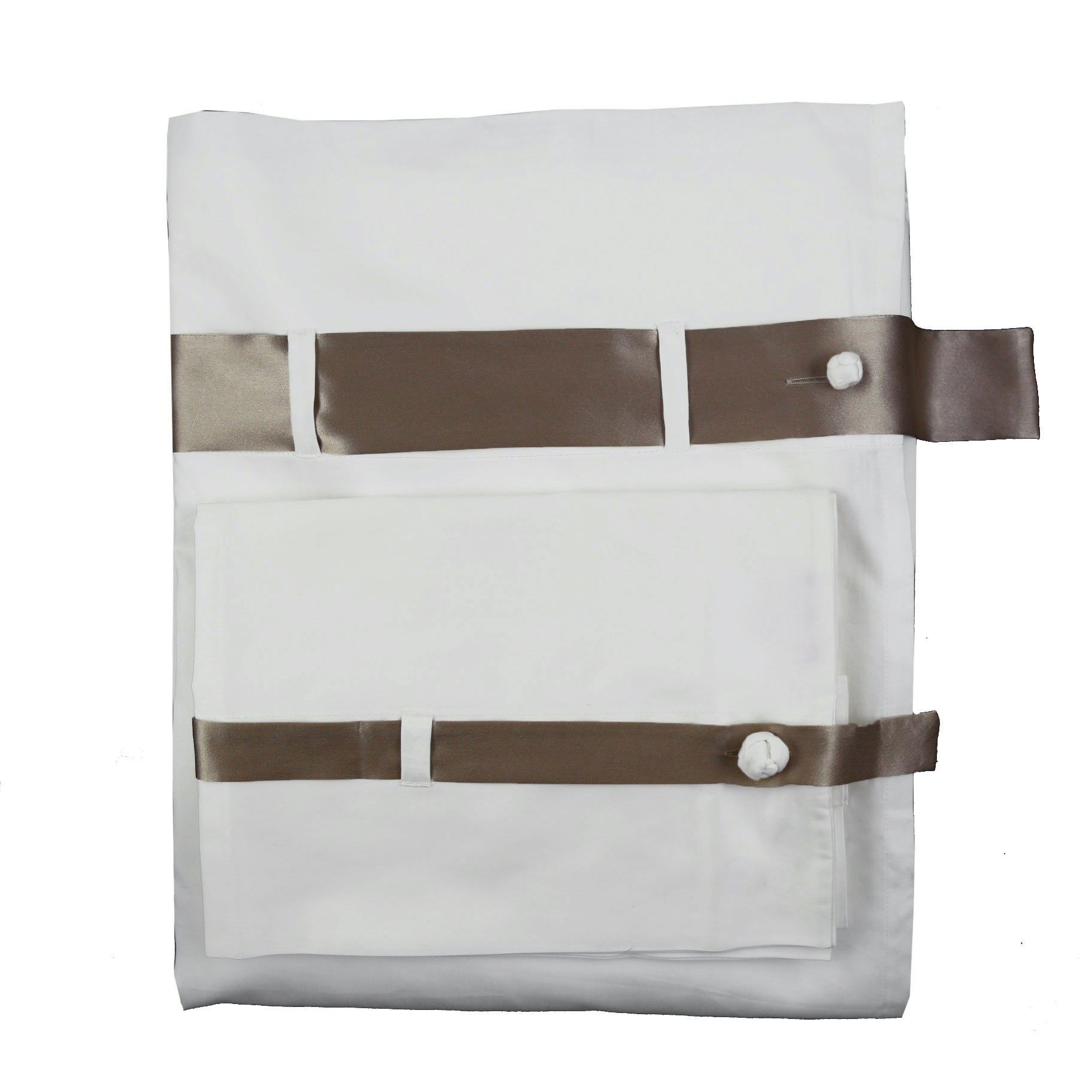 Luxury 100% Cotton Sheet Set with Silk Band Trim - Soft Breathable Bedding for Comfortable Sleep - Perfect for Master Bedroom, Guest Room & Hotel Use