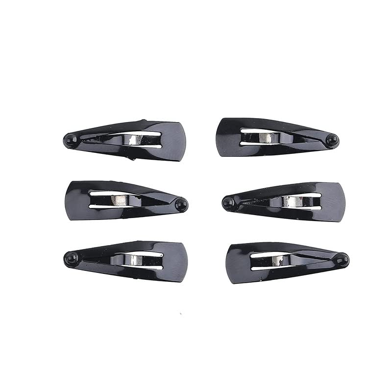 CHRONEX 6-Pack Glossy Black Metal Hair Clips for Women - Fashion Hair Accessories for Everyday Styling, Parties & Special Occasions