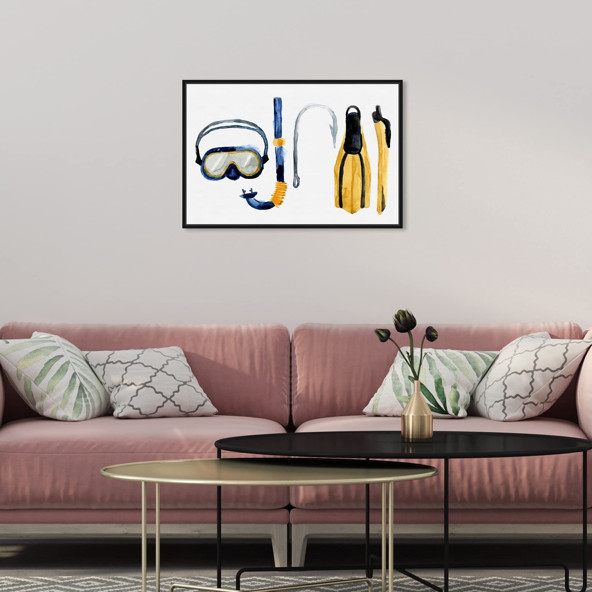Oliver Gal Coastal Wall Art Canvas Prints - Nautical Scuba Diving Sports Theme Home Décor - 24x16 Inches with Black Frame - Perfect for Beach House, Office or Living Room Wall Decor