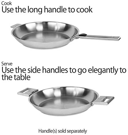 Cristel Strate P20QL 8-Inch Silver Non-Stick Frying Pan - Perfect for Sautéing, Frying & Cooking Eggs | Durable & Easy to Clean Cookware for Home Kitchen