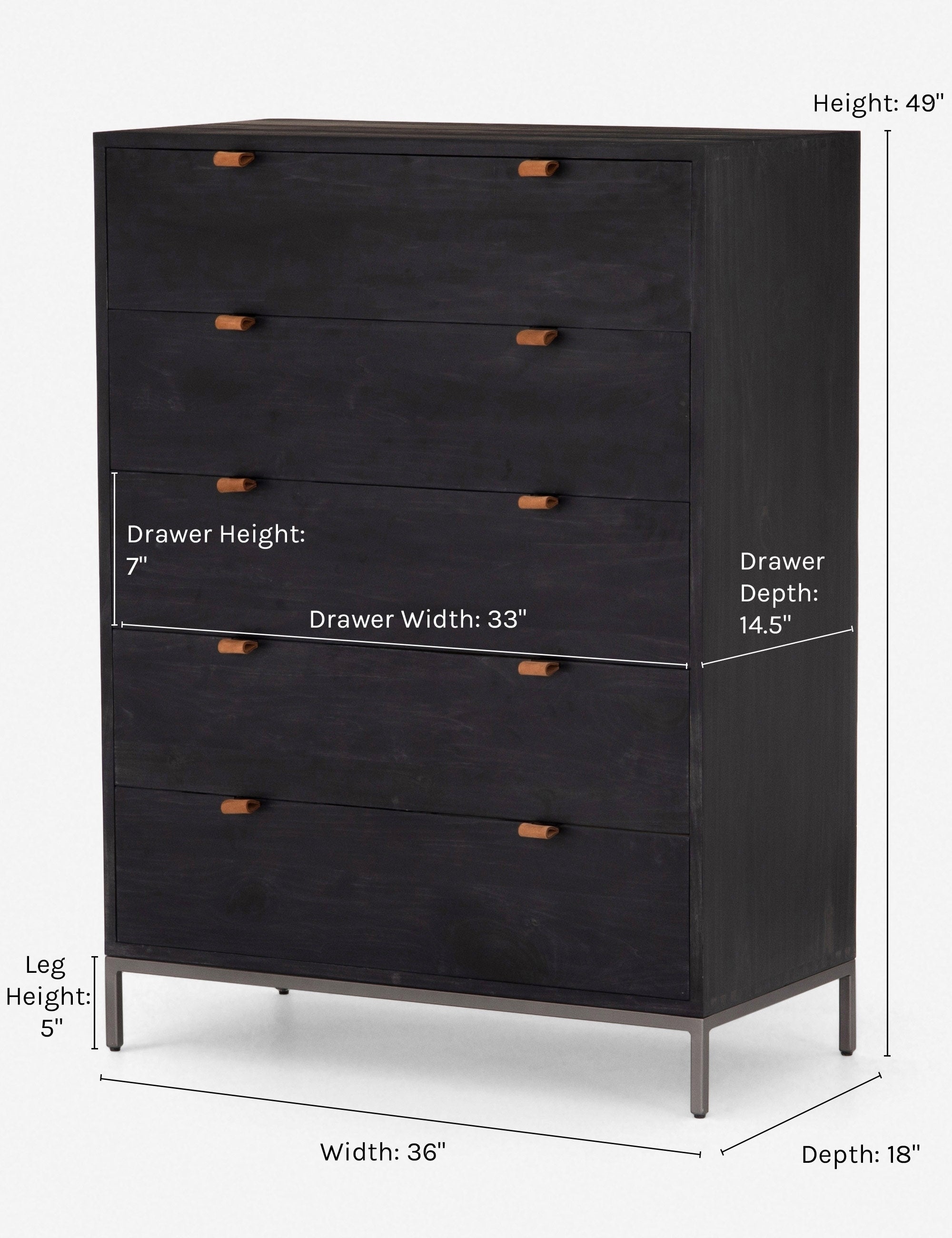 Rosamonde 5 Drawer Dresser - Modern Wooden Chest of Drawers for Bedroom, Living Room & Nursery - Perfect for Clothes, Toys & Home Storage Organization