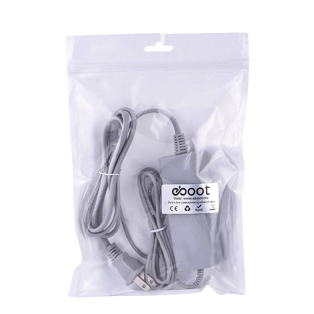 eBoot Wii U Gamepad Charger - AC Power Adapter for Nintendo Wii U Gamepad - Perfect for Gaming at Home or On-the-Go