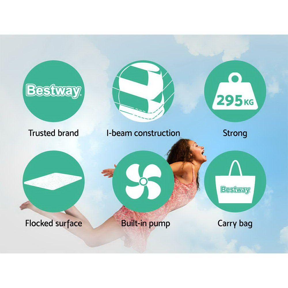Bestway Air Bed Inflatable Mattress Queen Size - Portable & Comfortable for Camping, Guest Bed & Home Use