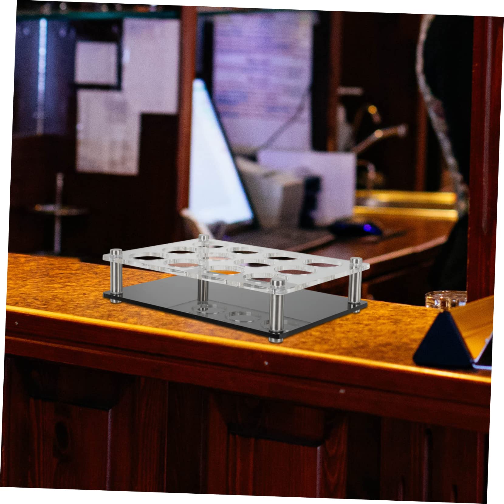 Zerodeko 4-Piece Acrylic Shot Glass Holder Organizer - Bar Cup Rack for Wine, Liquor & Cocktail Glasses - Perfect for Home Bars, Parties & Entertaining