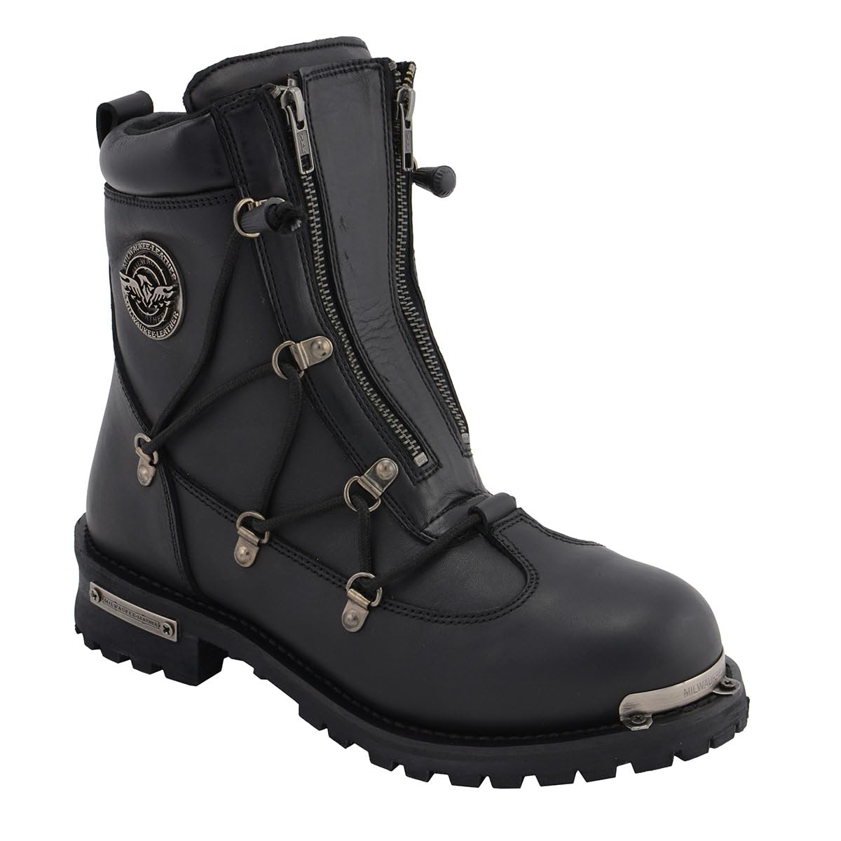Milwaukee Leather Men's Black Smooth Plain Motorcycle Boots - Size 11 | Durable Riding Boots for Harley, Cruiser & Adventure Bikes | Perfect for Long Rides & Motorcycle Events