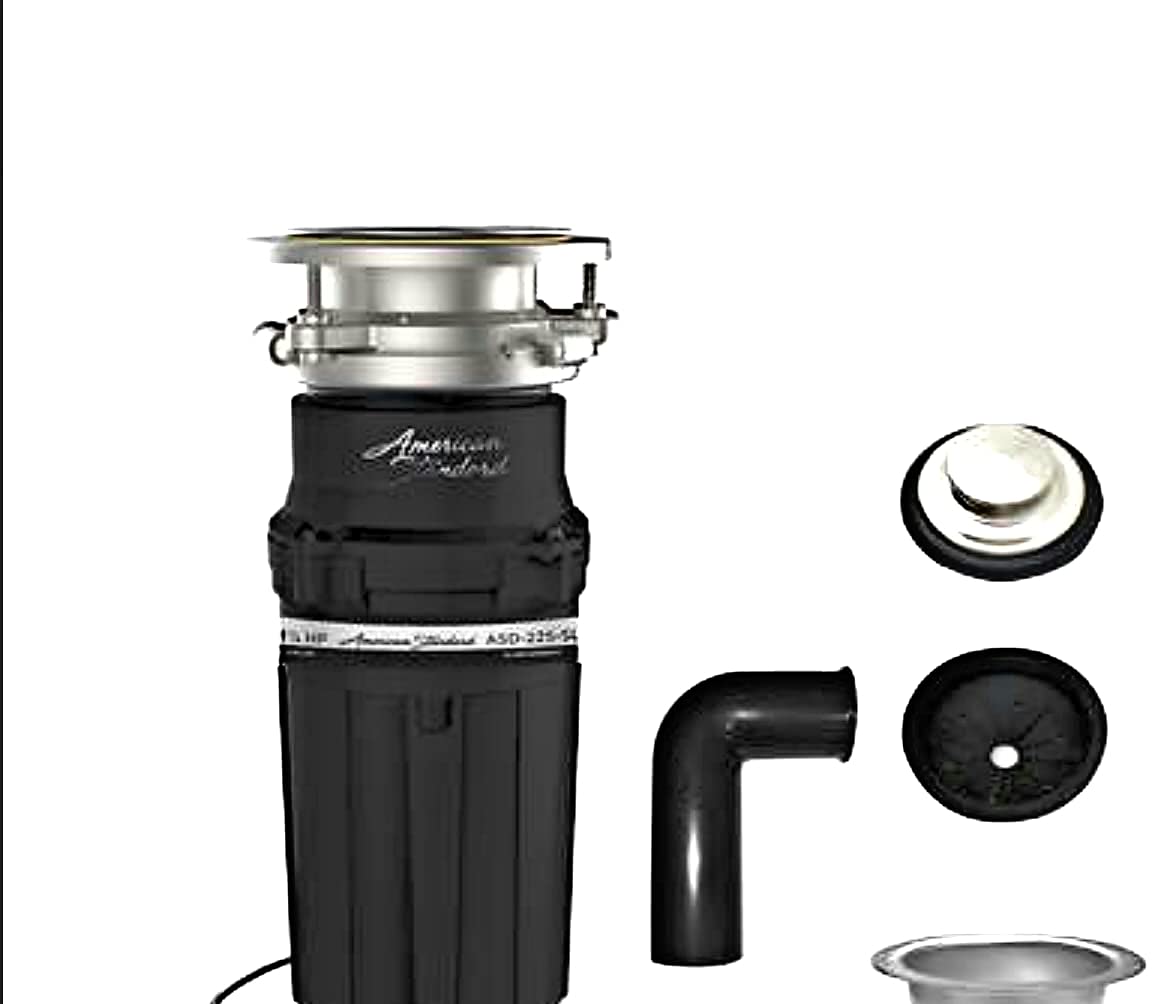 American Standard 1-1/4 HP Premium Garbage Disposal - Slim Line Compact Design - Powerful Food Waste Disposer for Kitchen Sink - Perfect for Small Households & Apartments