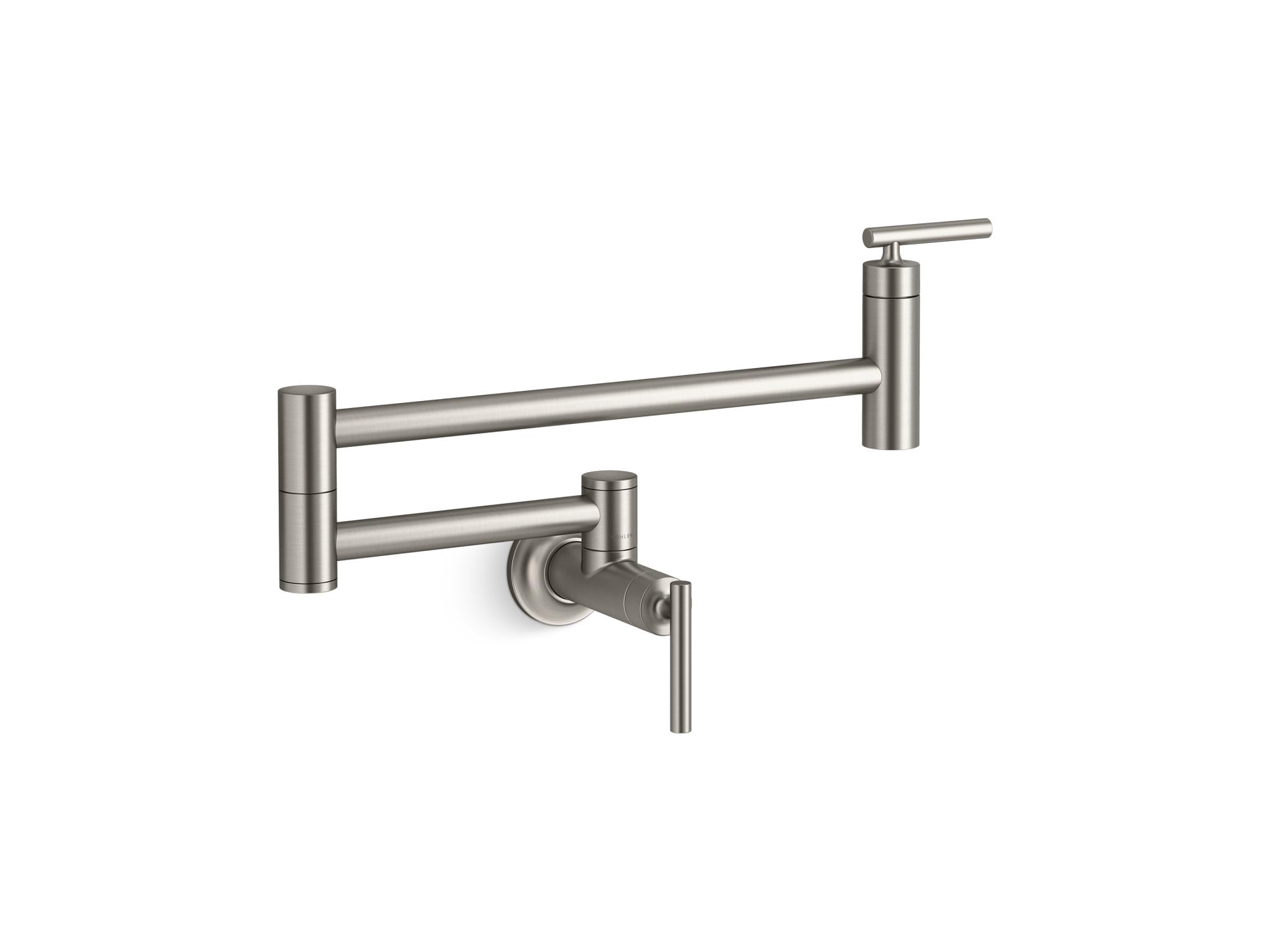 KOHLER 35745-VS Contemporary Wall-Mount Pot Filler Faucet - Stainless Steel Kitchen Sink Faucet for Easy Pot Filling - Perfect for Cooking, Brewing & Large Batch Meal Prep