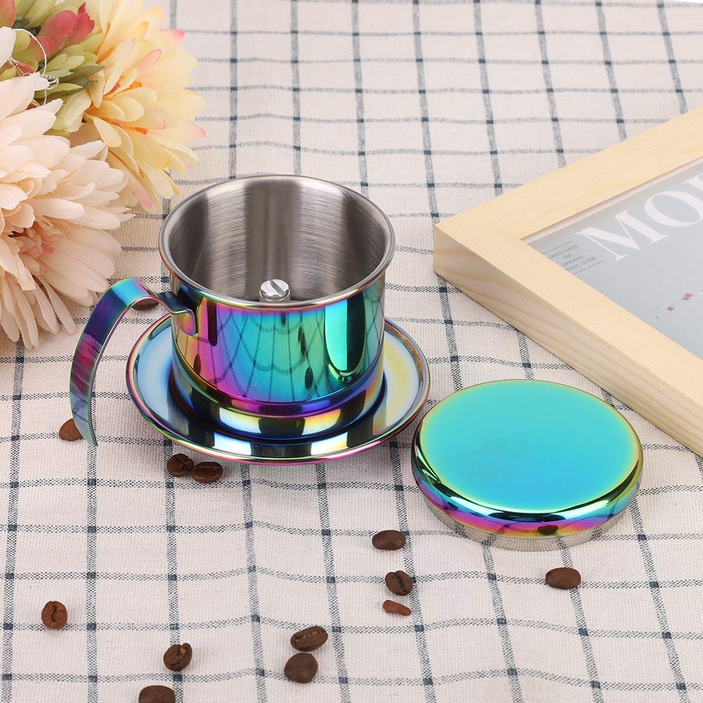 Yosoo Stainless Steel Coffee Dripper - Portable Reusable Filter for Home & Office Brewing