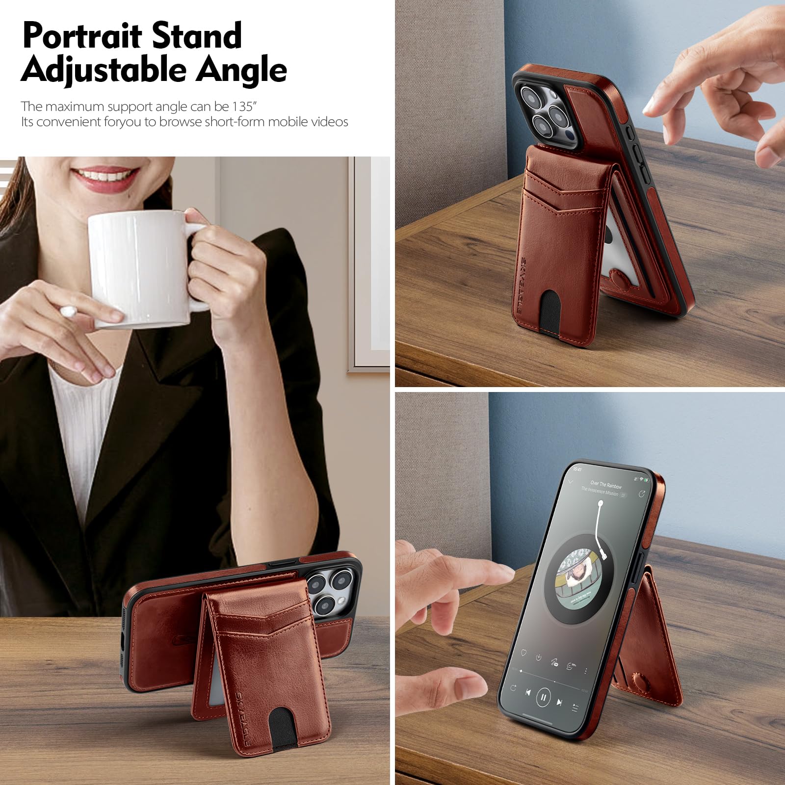 Magnetic 2-in-1 Detachable iPhone 12 Pro Max Wallet Case with Card Holder - PU Leather RFID Blocking Flip Cover with Kickstand & Credit Card Slots (Brown) | Compatible with Apple iPhone 12 Pro Max | Perfect for Work, Travel & Daily Use