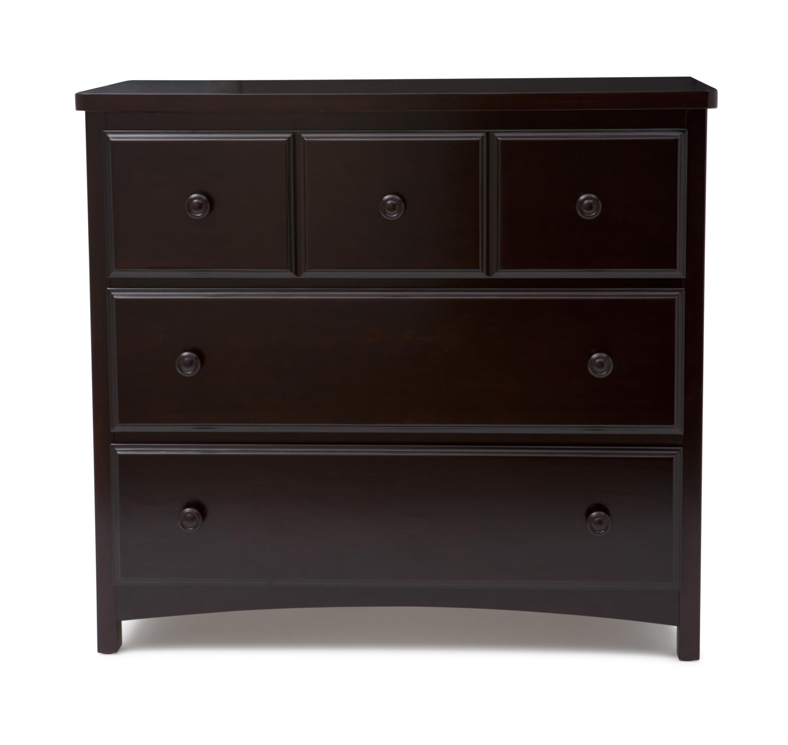 Delta Children 3-Drawer Dresser with Interlocking Drawers, Dark Chocolate - Sturdy Nursery Storage for Baby Clothes & Essentials