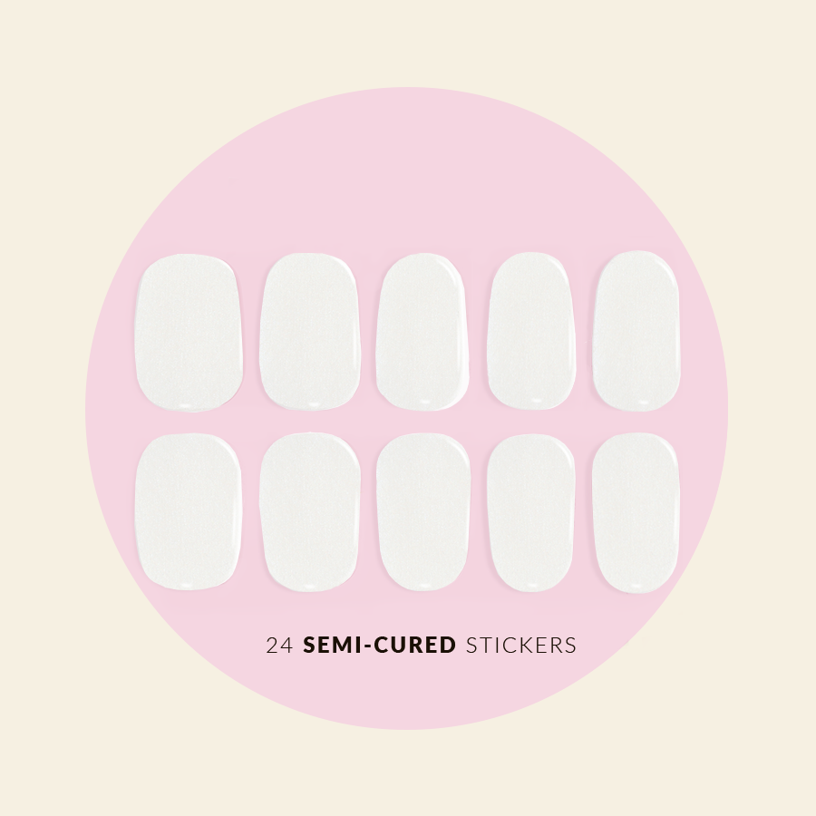 Mitty Semi Cured Gel Nail Stickers - Fluffy Clouds Design | DIY Press-On Nails for Home Manicure, Salon-Quality Nail Art for Parties & Special Occasions