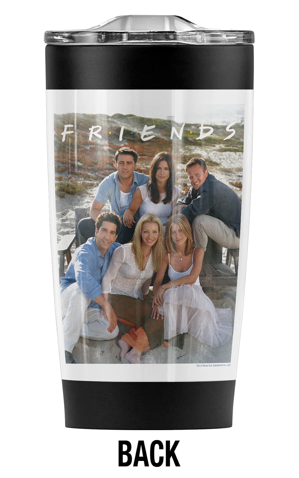 Friends Life'S A Beach 20oz Stainless Steel Tumbler - Vacuum Insulated Travel Mug with Leakproof Sliding Lid, Double Wall Coffee Cup for Hot & Cold Drinks | Perfect for Office, Commuting, Camping and Outdoor Activities