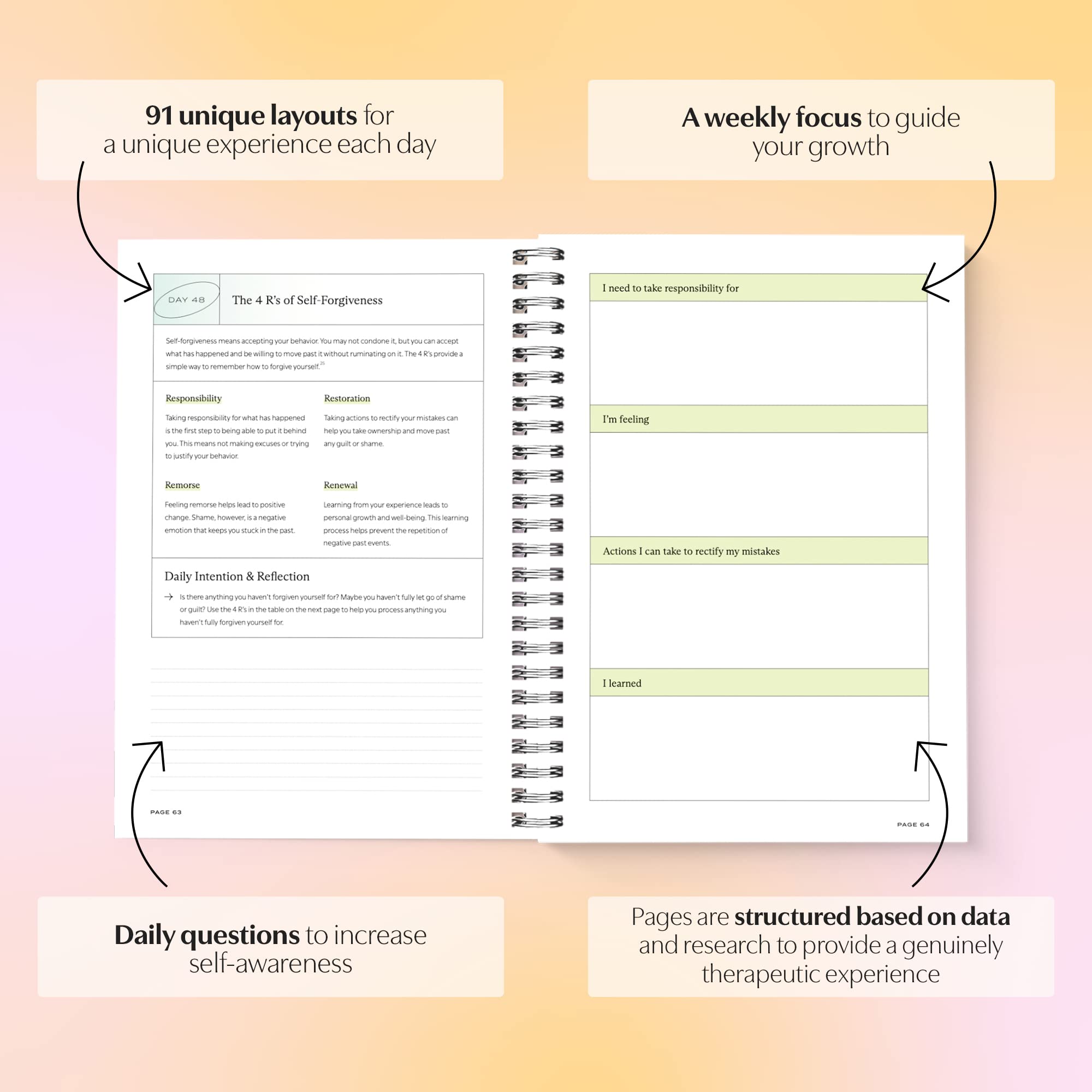 Switch Research Self-Love Journal - Therapist Recommended Guided Writing Notebook for Women with Prompts | Mindfulness & Gratitude Journal for Self Reflection, Personal Growth & Mental Wellness | Perfect for Daily Self Care Routine, Meditation Practice & Emotional Healing (A4 Size)