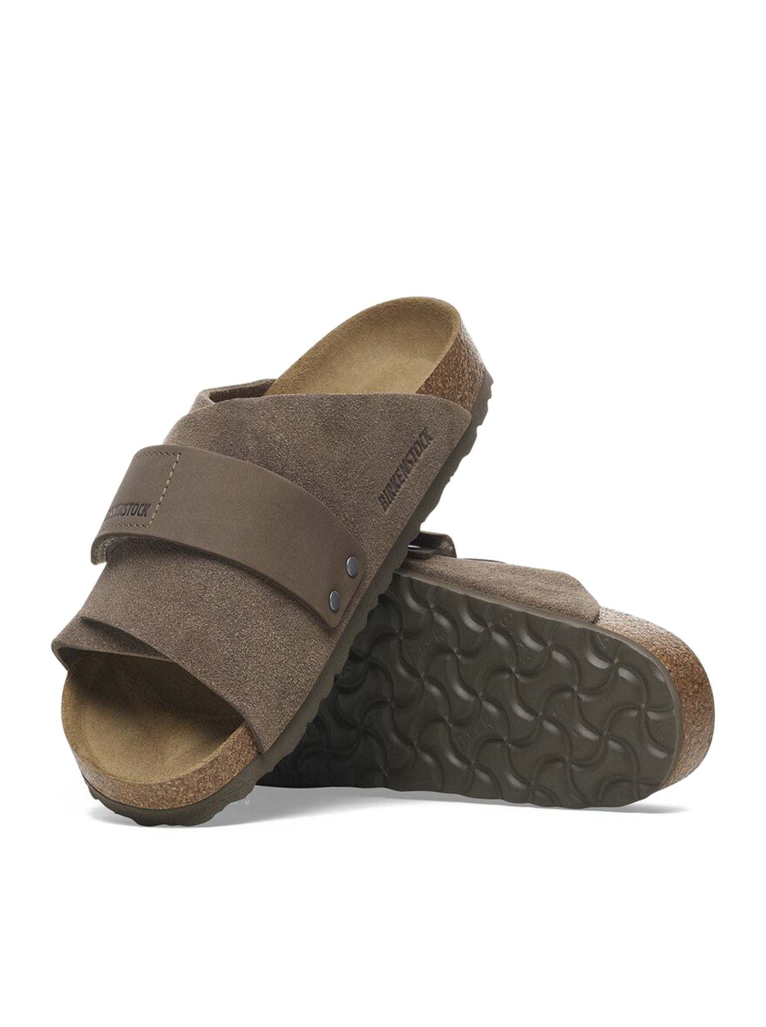 **Birkenstock Kyoto Nubuck Leather Sandals - Grey (1029138) | Comfortable & Stylish for Casual Wear, Walking, and Outdoor Activities**