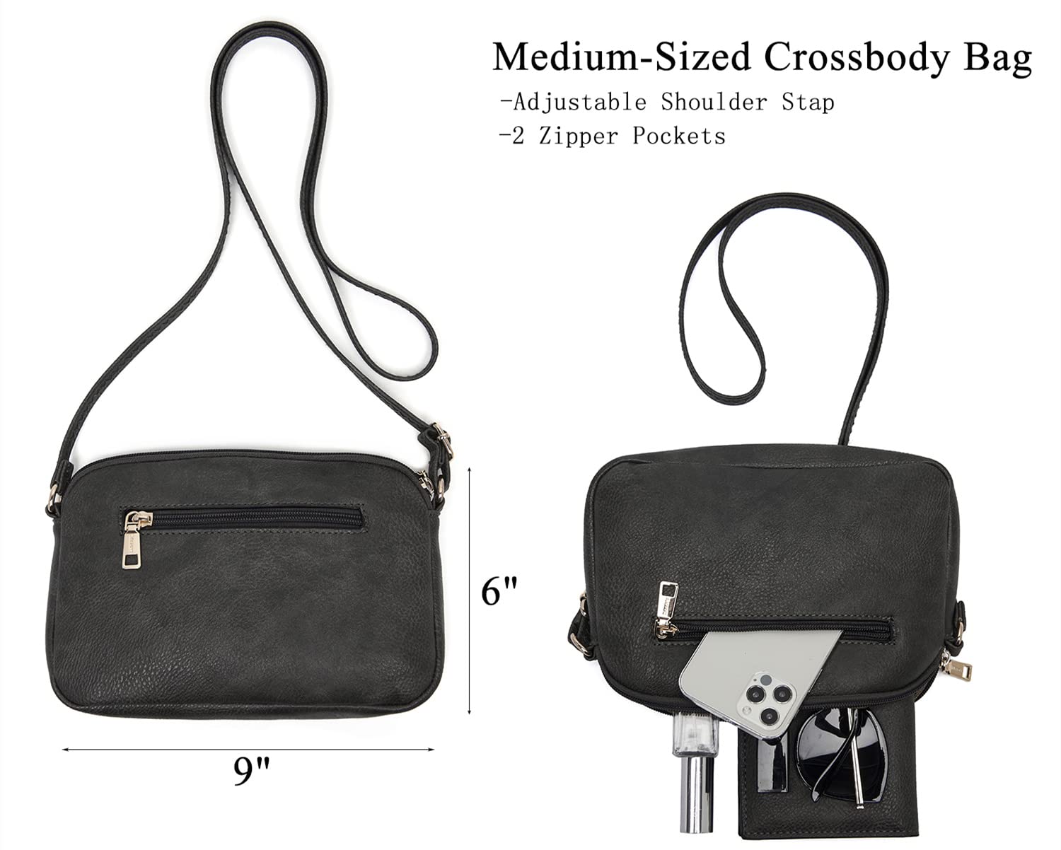 Women's Tote & Crossbody Bag Set - Large Shoulder Purse for Work & Travel