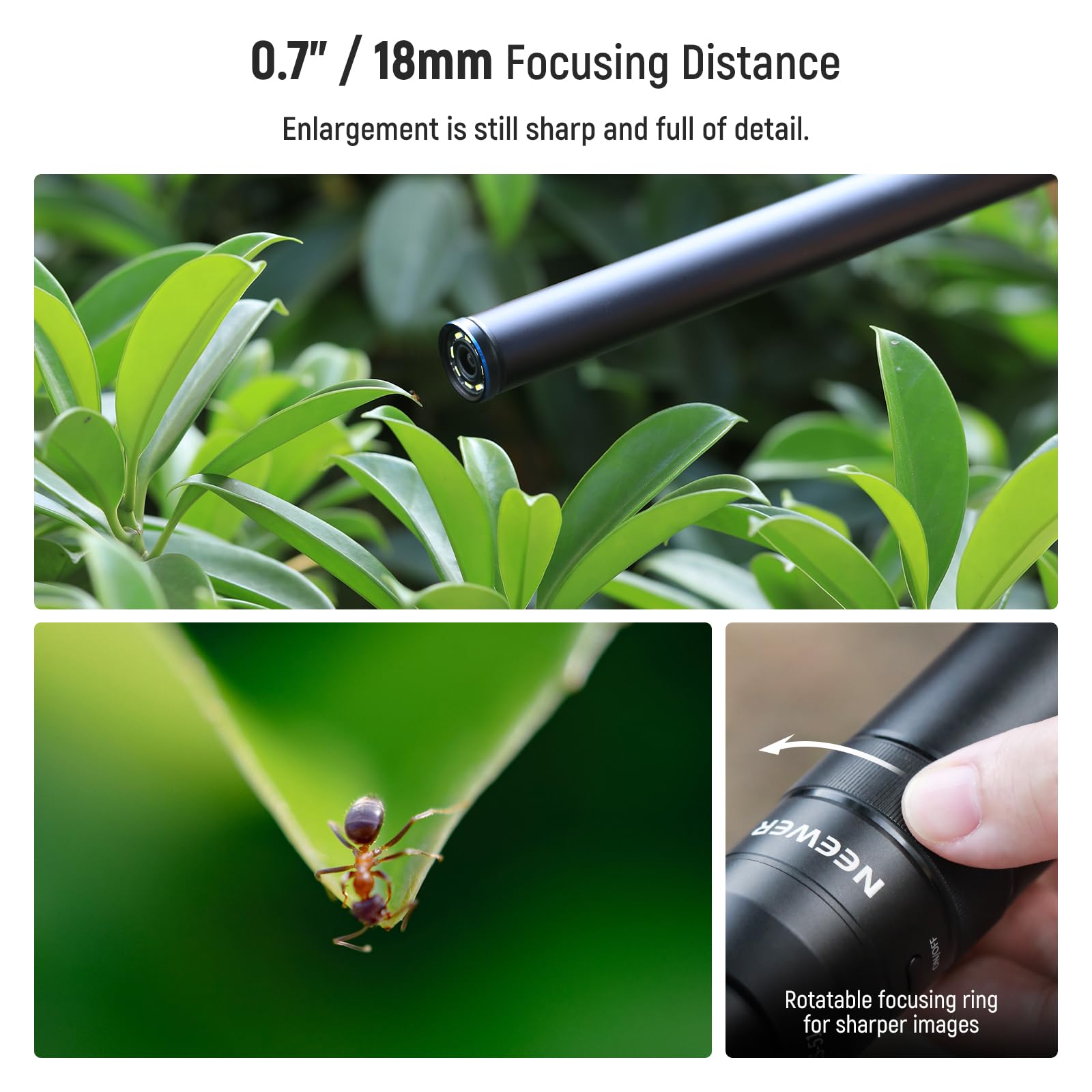 NEEWER 18mm 2X Macro Probe Lens with 17mm Thread - Compatible with iPhone & Samsung - Perfect for Mobile Phone Video Recording & Close-Up Photography - Works with NEEWER Phone Cage/Case (17mm Lens Adapter) - Ideal for Vlogging, Product Photography & Macro Shots (Model: LS-51)