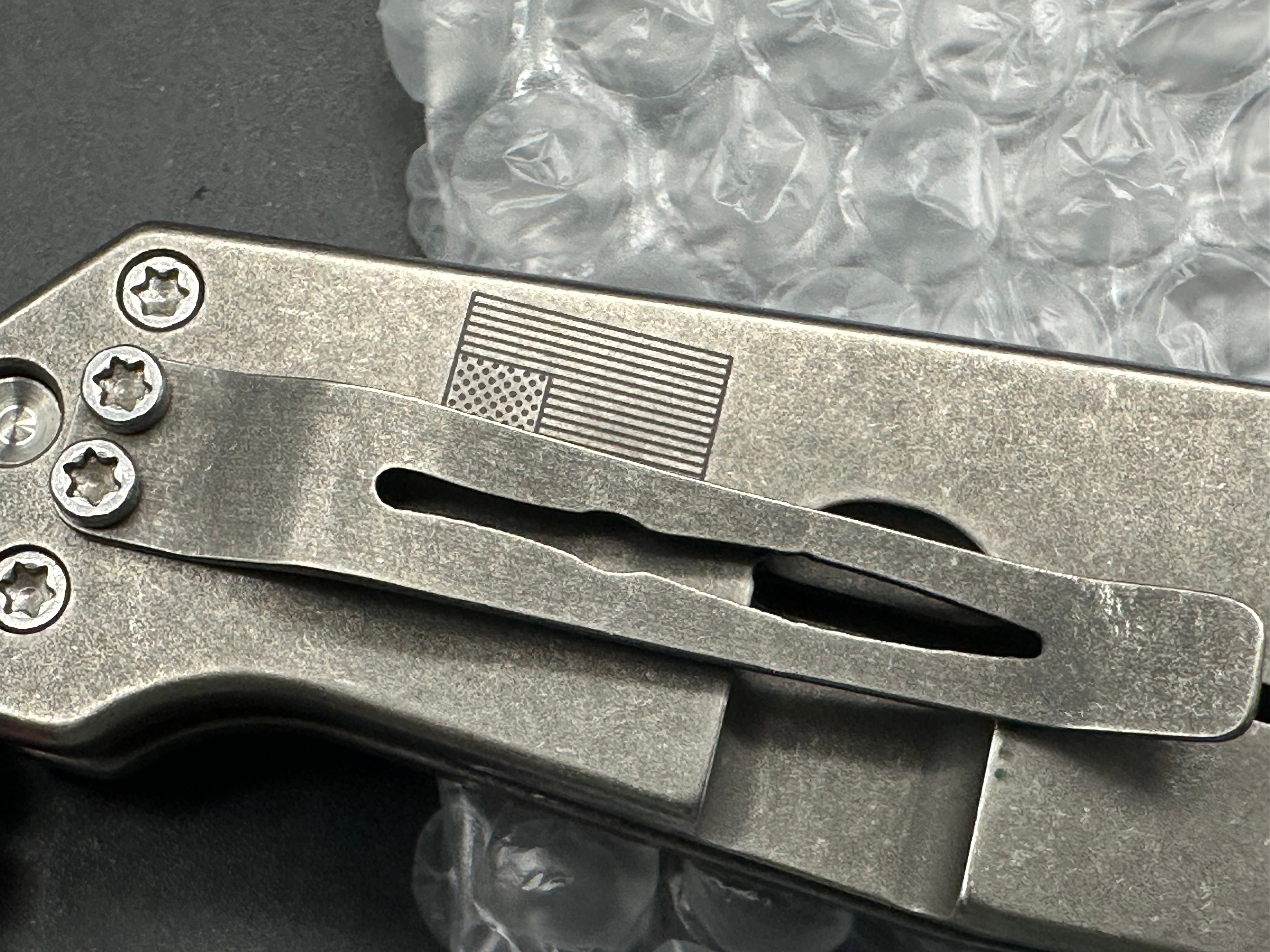 Burke Knives Hitman TAD Edition Flipper Knife - Premium Stonewashed PSF27 Steel Blade with Titanium Handle - EDC, Outdoor Survival, Camping & Tactical Use