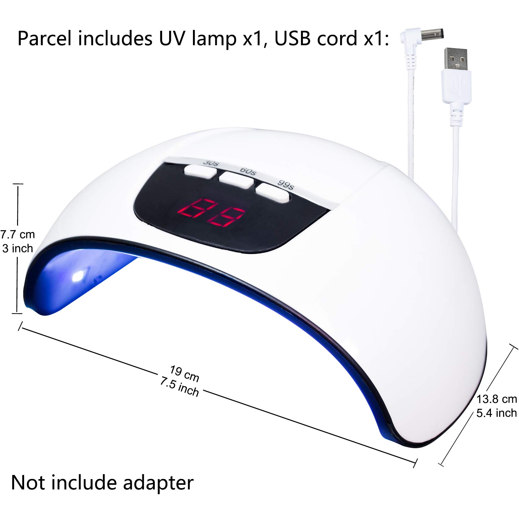 FUNSHOWCASE 54W LED UV Resin Curing Light for Jewelry Making & Gel Nail Polish - 3 Timer Settings, Auto Sensor, USB Powered - Perfect for DIY Crafts, Nail Art, and Resin Casting Projects