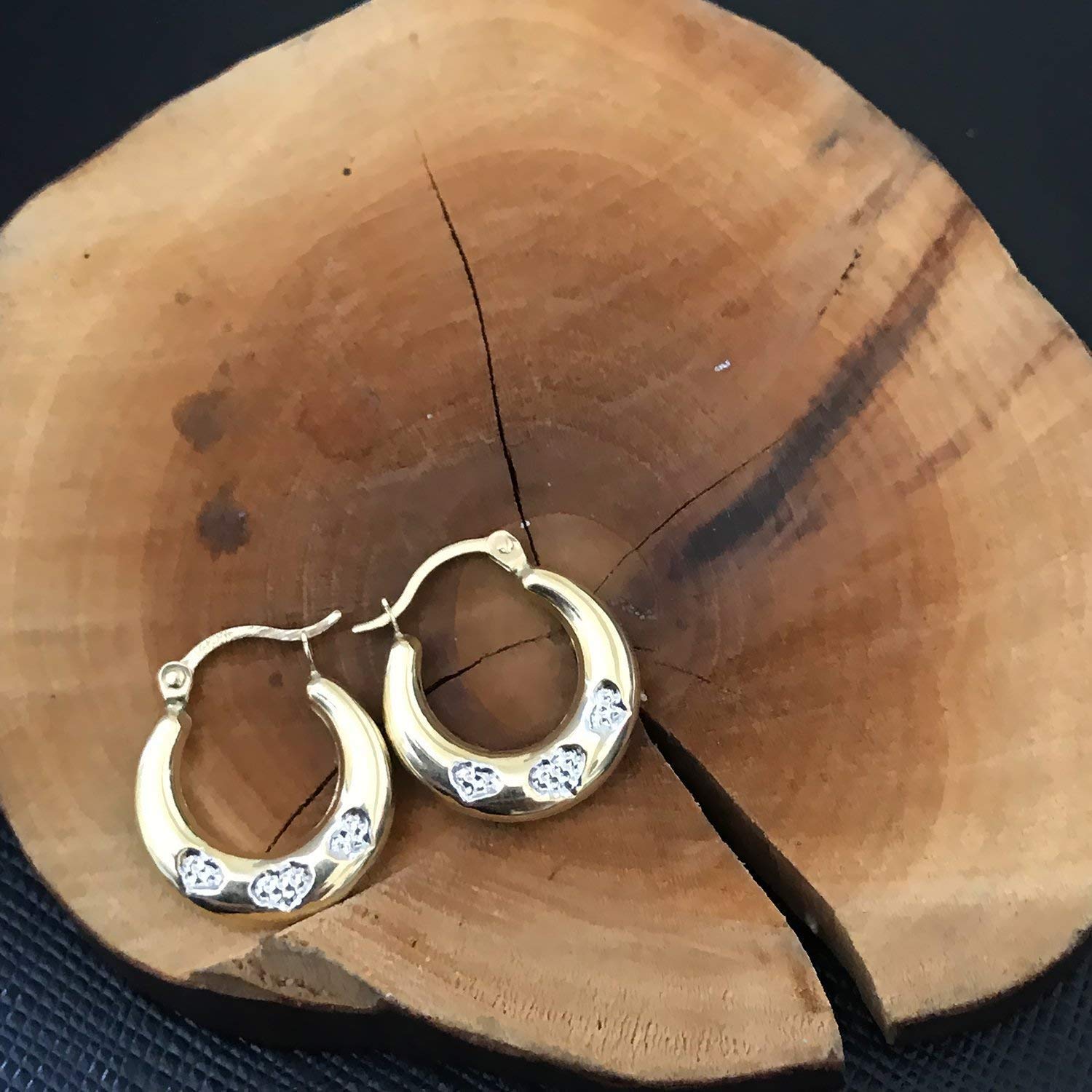 Two Tone Hoop Earrings - 14k Gold Plated Women's Jewelry for Everyday Wear | Elegant Dangle Earrings for Work, Date Night & Special Occasions