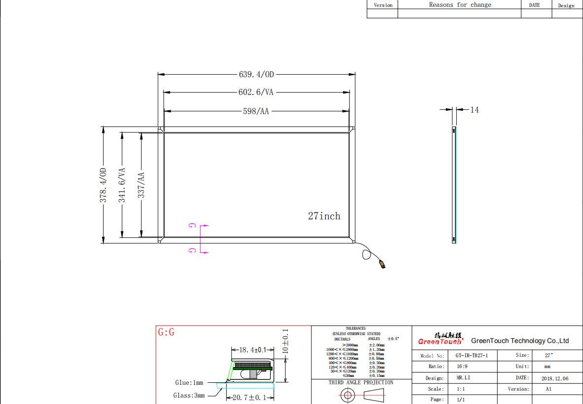 27 Inch Multi Infrared Touch Frame - USB Plug and Play IR Touch Bezel for Interactive Whiteboards, Digital Signage & Touch Monitors - Perfect for Classrooms, Meetings & Retail Displays