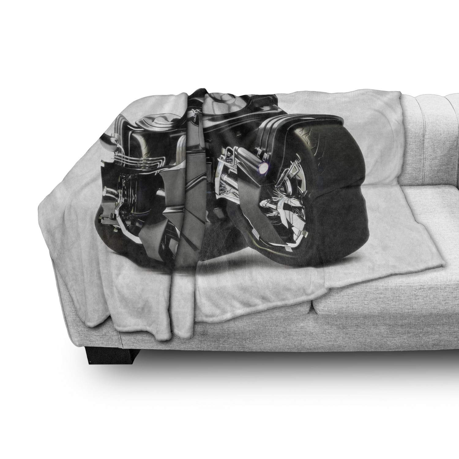 Ambesonne Futuristic Motorcycle Throw Blanket 50