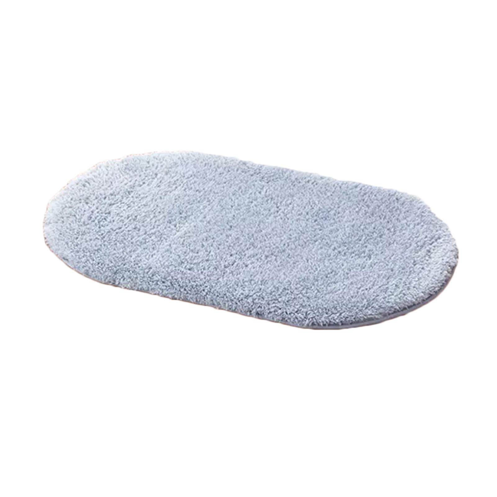 ONWRACE Non-Slip Bath Mat for Bathroom - Soft Absorbent Oval Shower Rug, Anti-Skid Bathroom Floor Mat for Wet Areas, Home Decor (Blue Gray) - Perfect for Bathrooms, Showers & Bedrooms