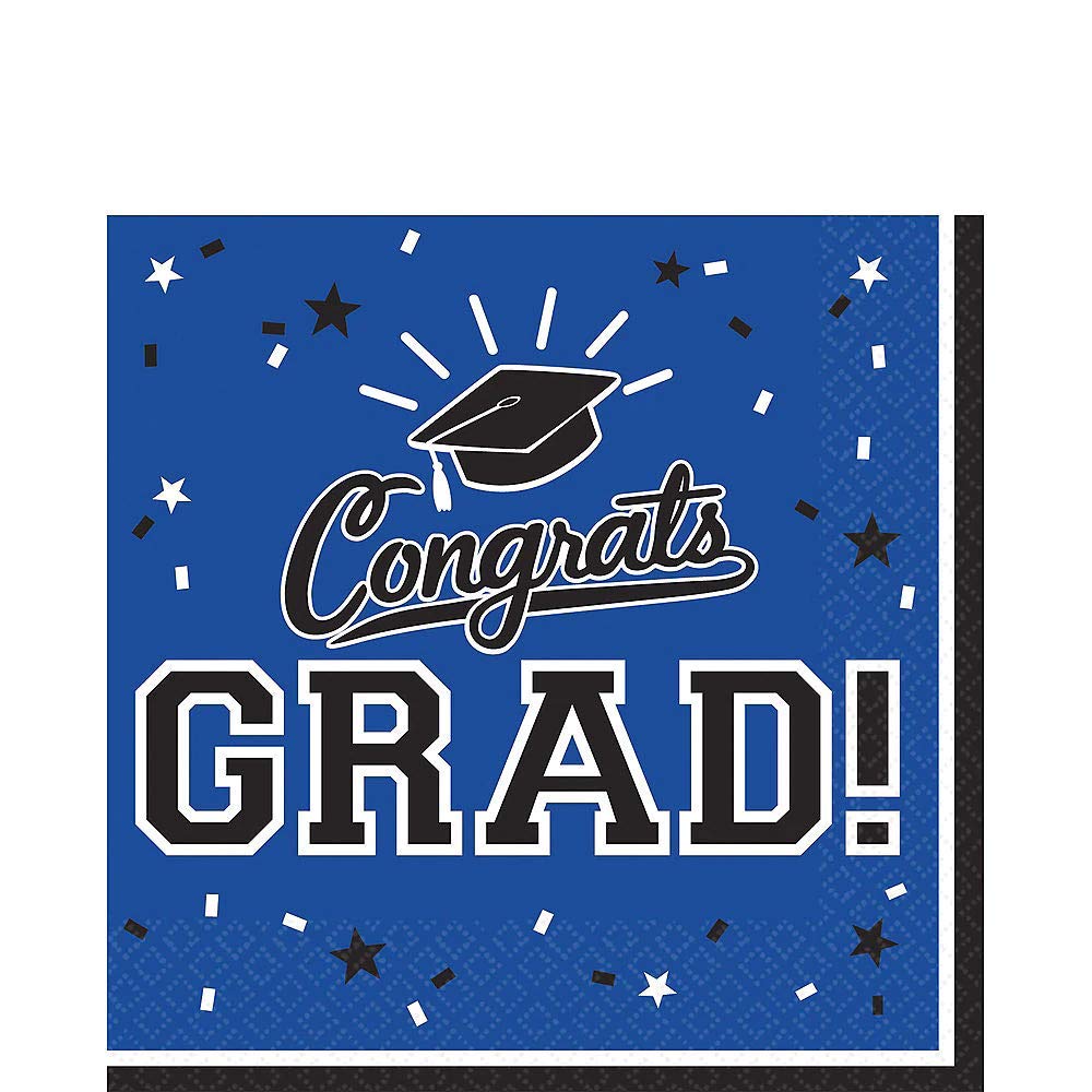 Blue Graduation Party Napkins - 36 Count Elegant Tableware for Weddings, Birthdays & Special Occasions | Perfect for Grad Celebrations, Dinner Parties & Formal Events