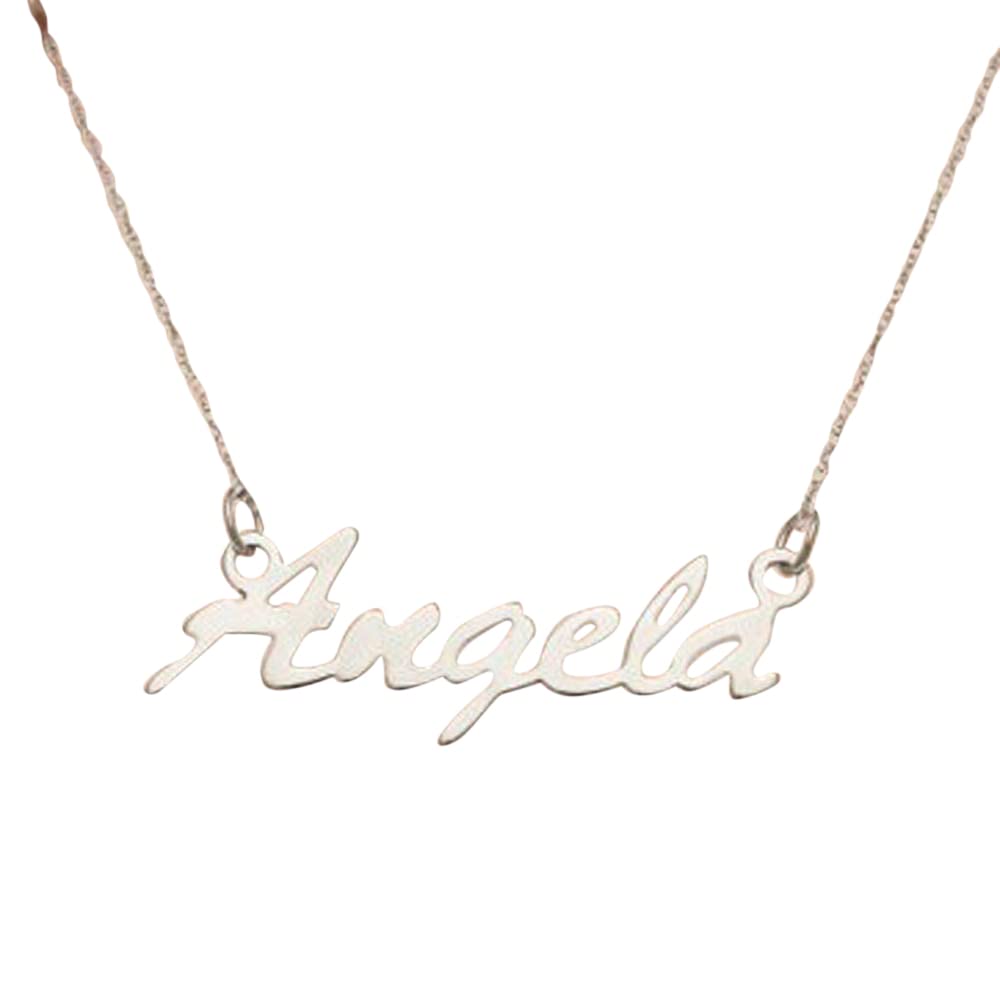 Personalized Sterling Silver Angela Name Necklace for Women - Best Friend Gift, Christmas Jewelry, Custom Pendant with Chain for Birthday, Anniversary, Graduation