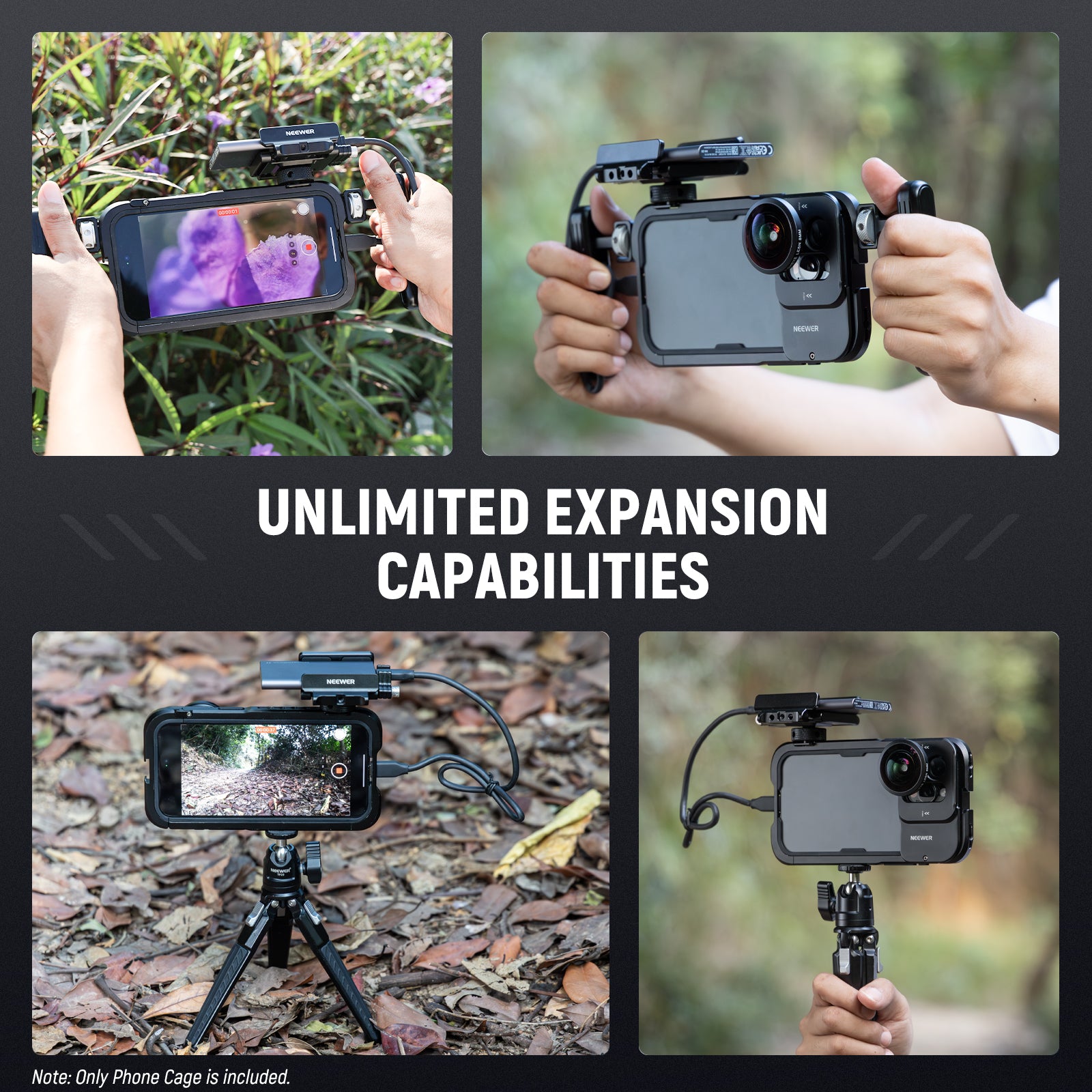 NEEWER PA023 Metal Protective Cage for iPhone 15 Pro & Pro Max - Durable Phone Mount for Filmmaking, Vlogging & Photography