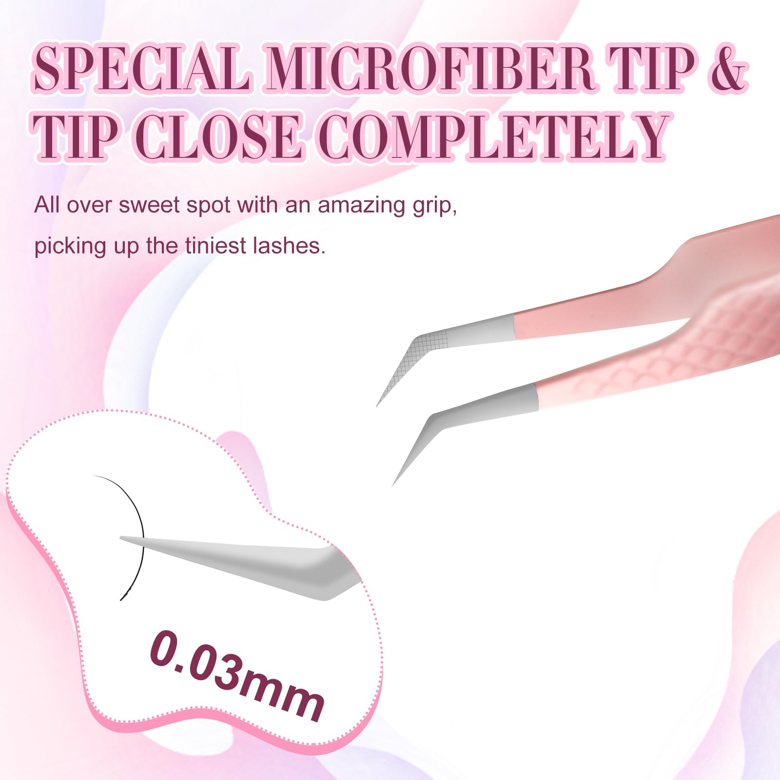 EMEDA Professional 45° Angle Eyelash Extension Tweezers - Stainless Steel Fiber Tip Lash Tweezers with Non-Slip Grip for Precision Application | Perfect for Salon Professionals & DIY Lash Extensions at Home